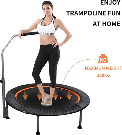 NHO™ Folding Fitness Trampoline With Adjustable Handle