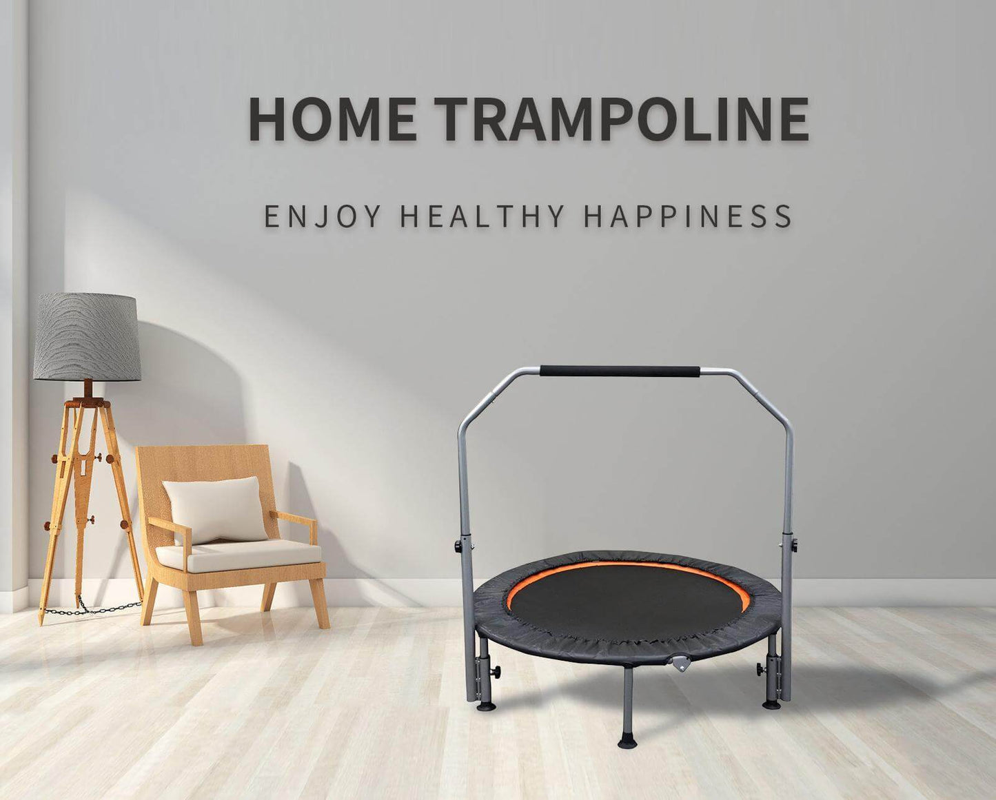 NHO™ Folding Fitness Trampoline With Adjustable Handle